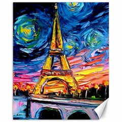 Eiffel Tower Starry Night Print Van Gogh Canvas 16  X 20  by Sarkoni