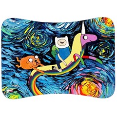 Cartoon Parody  Art Starry Night Van Gogh Velour Seat Head Rest Cushion by Sarkoni