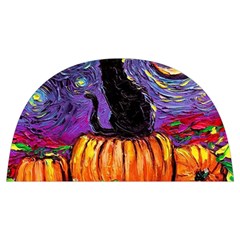 Halloween Art Starry Night Hallows Eve Black Cat Pumpkin Anti Scalding Pot Cap by Sarkoni