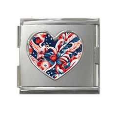 America Pattern Mega Link Heart Italian Charm (18mm) by Valentinaart