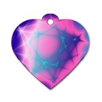 Geometry Abstract Pattern Hypercube Dog Tag Heart (One Side) Front