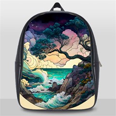 Tree Wave Ocean School Bag (large) by Bangk1t