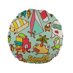 Summer Up Cute Doodle Standard 15  Premium Flano Round Cushions by Bedest