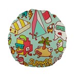 Summer Up Cute Doodle Standard 15  Premium Flano Round Cushions Back