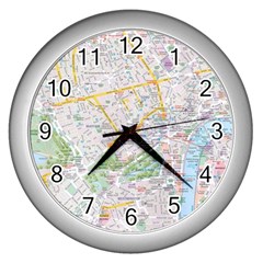 London City Map Wall Clock (silver) by Bedest