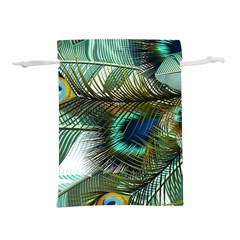 Peacock Feathers Lightweight Drawstring Pouch (l) by Bedest