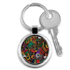 Cute Cartoon Doodle Key Chain (round) by Bedest