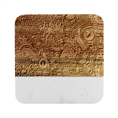 Cute Cartoon Doodle Marble Wood Coaster (square) by Bedest