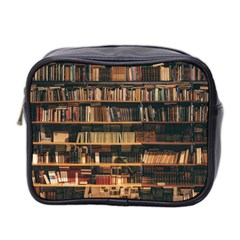 Books On Bookshelf Assorted Color Book Lot In Bookcase Library Mini Toiletries Bag (two Sides) by Ravend