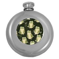 Frog Pattern Round Hip Flask (5 Oz) by Valentinaart