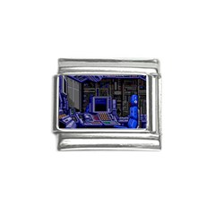 Blue Computer Monitor With Chair Game Digital Art Italian Charm (9mm) by Bedest