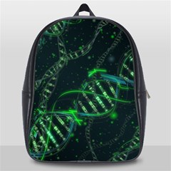 Green And Black Abstract Digital Art School Bag (large) by Bedest