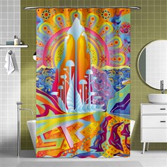 Multicolored Optical Illusion Painting Psychedelic Digital Art Shower Curtain 48  X 72  (small)  by Bedest