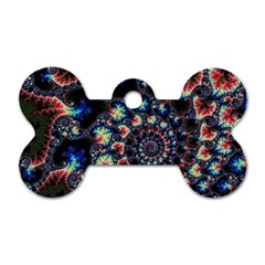 Psychedelic Colorful Abstract Trippy Fractal Dog Tag Bone (one Side) by Bedest