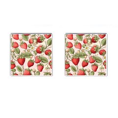 Strawberry Fruit Cufflinks (square) by Bedest