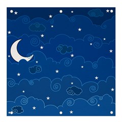 Sky Night Moon Clouds Crescent Banner And Sign 4  X 4  by Proyonanggan