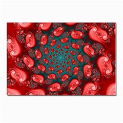 Fractal Red Spiral Abstract Art Postcards 5  X 7  (pkg Of 10) by Proyonanggan