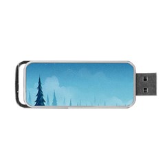 Winter Scenery Minimalist Night Landscape Portable Usb Flash (one Side) by Sarkoni