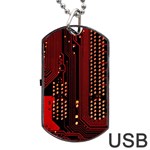 Technology Computer Circuit Dog Tag USB Flash (Two Sides) Front