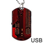 Technology Computer Circuit Dog Tag USB Flash (Two Sides) Back