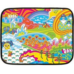 Vintage 1960s Psychedelic Two Sides Fleece Blanket (mini) by Sarkoni