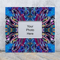 Cobalt Blend White Wall Photo Frame 5  X 7  by kaleidomarblingart