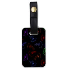 Vector Aquarium Guppies Seamless Fish Pattern With Black Background Luggage Tag (one Side) by Grandong