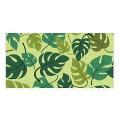 Seamless Pattern Of Monstera Leaves For The Tropical Plant Background Satin Shawl 45  X 80  by Grandong