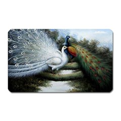 Canvas Oil Painting Two Peacock Magnet (rectangular) by Grandong