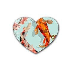 Koi Fish Rubber Heart Coaster (4 Pack) by Grandong