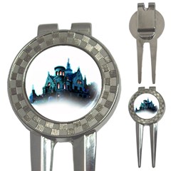 Blue Castle Halloween Horror Haunted House 3-in-1 Golf Divots by Sarkoni