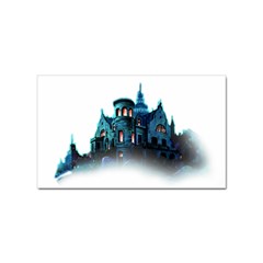 Blue Castle Halloween Horror Haunted House Sticker Rectangular (100 Pack) by Sarkoni