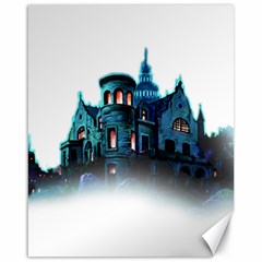 Blue Castle Halloween Horror Haunted House Canvas 16  X 20  by Sarkoni