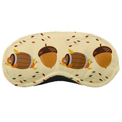 Leaves Foliage Acorns Barrel Sleep Mask by Ndabl3x