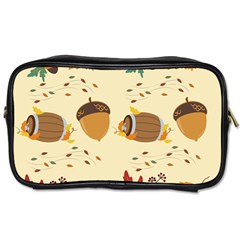 Leaves Foliage Acorns Barrel Toiletries Bag (two Sides) by Ndabl3x