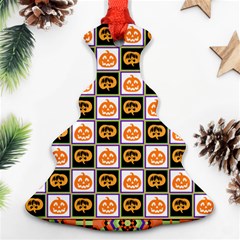Chess Halloween Pattern Christmas Tree Ornament (two Sides) by Ndabl3x