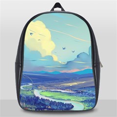 Digital Art Fantasy Landscape School Bag (large) by uniart180623