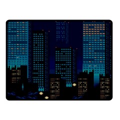 Pixel Art Night City Japan Fleece Blanket (small) by Sarkoni