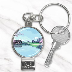 Japanese Themed Pixel Art The Urban And Rural Side Of Japan Nail Clippers Key Chain by Sarkoni