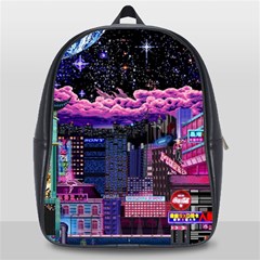 Retro City Pixel School Bag (large) by Sarkoni