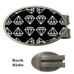 Black Diamond Pattern Money Clips (Oval)  Front