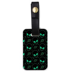 Alien Green Black Pattern Luggage Tag (one Side) by Ndabl3x