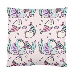 Cartoon Cat Cute Animal Kawaii Pastel Pattern Standard Cushion Case (two Sides) by Ndabl3x