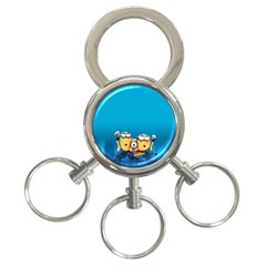 Minions, Blue, Cartoon, Cute, Friends 3-ring Key Chain by nateshop