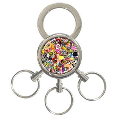 Sticker Bomb, Art, Cartoon, Dope 3-ring Key Chain by nateshop