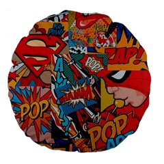 Comic Cartoon Pattern Large 18  Premium Flano Round Cushions by pakminggu