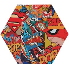 Comic Cartoon Pattern Wooden Puzzle Hexagon by pakminggu