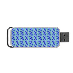 Skyblue Floral Portable Usb Flash (two Sides) by Sparkle