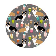 Welsh Corgi Dog Boba Tea Bubble Kawaii Mini Round Pill Box by Grandong