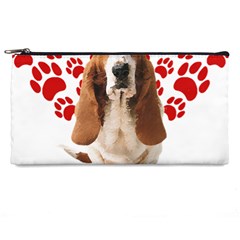 Basset Hound Gift T- Shirt Funny Basset Hound Valentine Heart Paw Basset Hound Dog Lover Valentine C Yoga Reflexion Pose T- Shirtyoga Reflexion Pose T- Shirt Pencil Case by hizuto